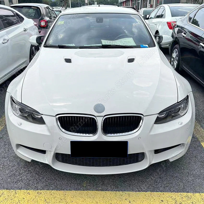 ABS Gloss Black Carbon Look Car Front Headlights Eyebrow Eyelids For BMW 3 Series E90 M3 E92 E93  2008-2012 Pre-LCI 3D Stickers