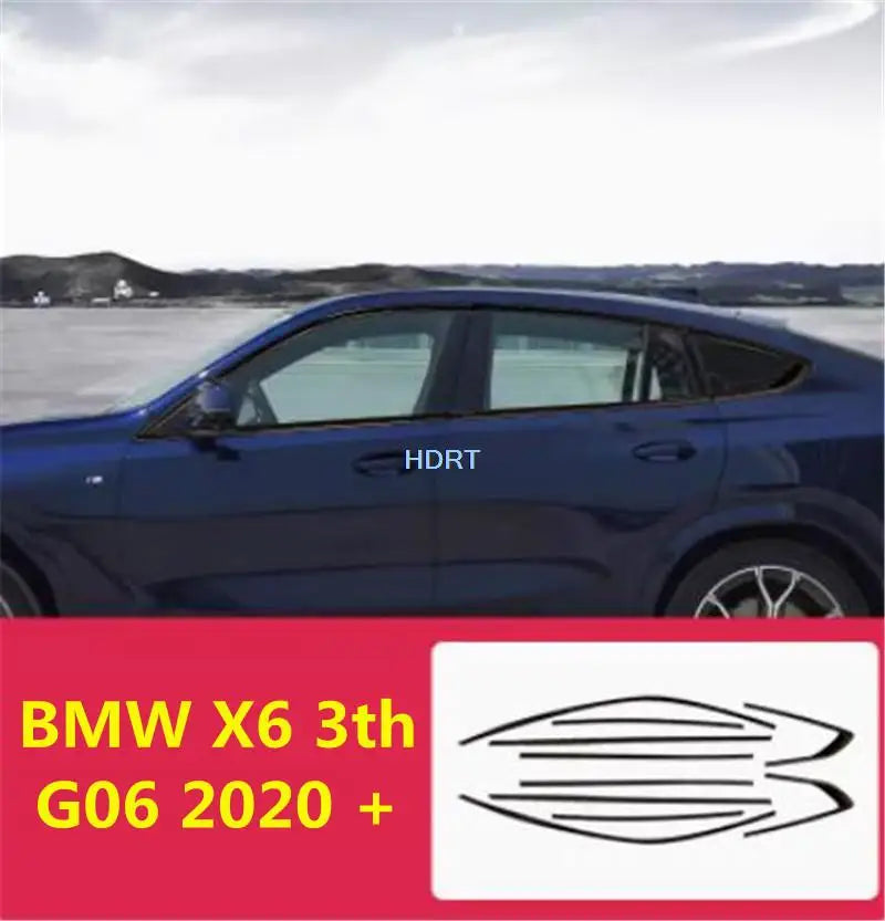 Sticker Glass Moulding Cover Black Window Strip Trim Frame For BMW X1 X2 X3 X4 X5 X6 X7 3 4 5 6 7 Series 2006-2023 Car Styling