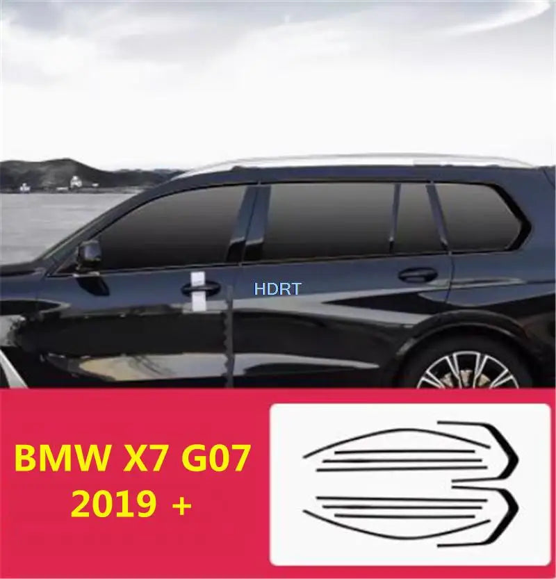 Sticker Glass Moulding Cover Black Window Strip Trim Frame For BMW X1 X2 X3 X4 X5 X6 X7 3 4 5 6 7 Series 2006-2023 Car Styling