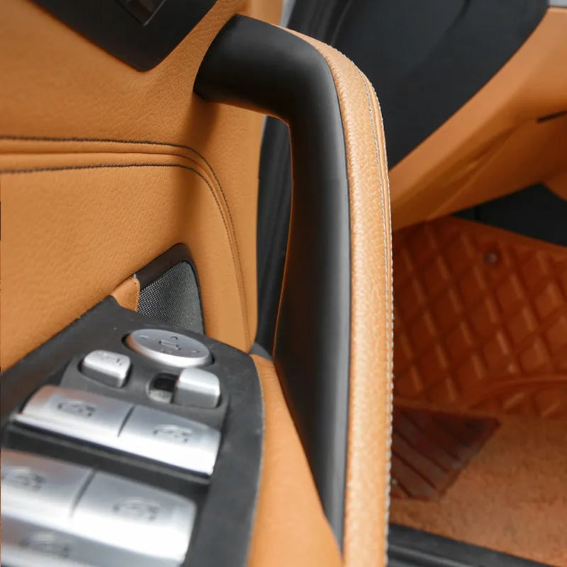 Car Interior Door Panel Grab Handle Covers Carbon Fiber Armrest Protective Trim Car Styling for BMW 5 Series G30 Accessories
