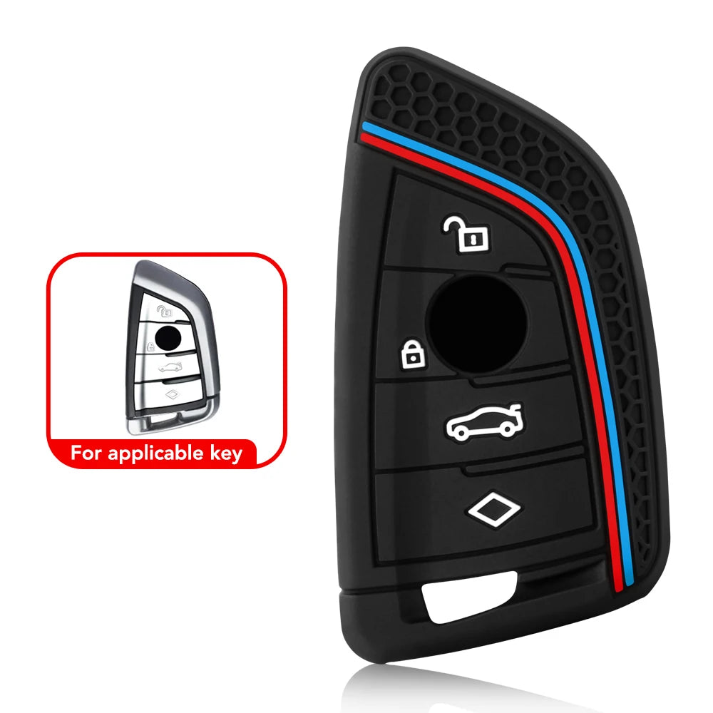 Silicone Car Key Case Cover Shell Fob for BMW F30 F31 F32 F34 F20 F21 F07 F10 1 3 5 7 Series X1 X3 G01 X4 G02 X5 F15 F16 M3 M4