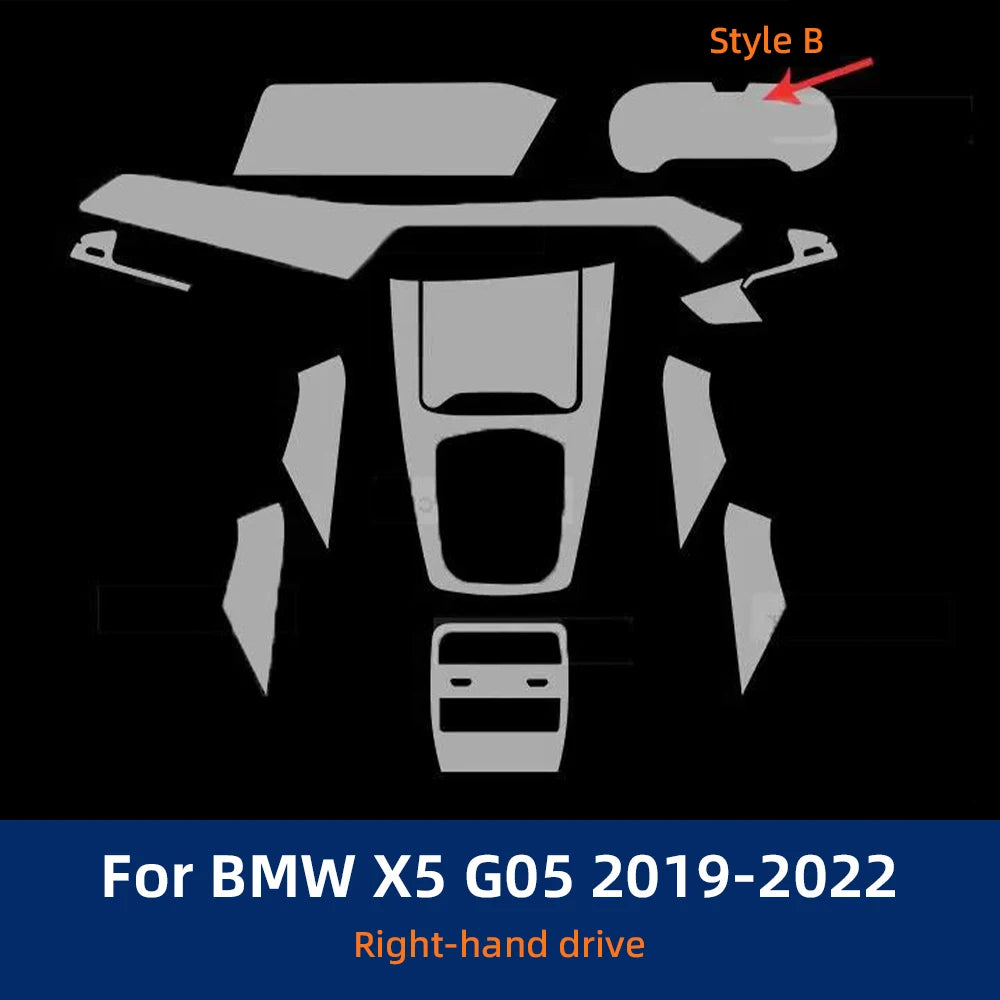 For BMW X5 G05 2019-2022 TPU Gearbox Panel Navigation Automotive Interior Screen Protective Cover Film Anti-Scratch Sticker