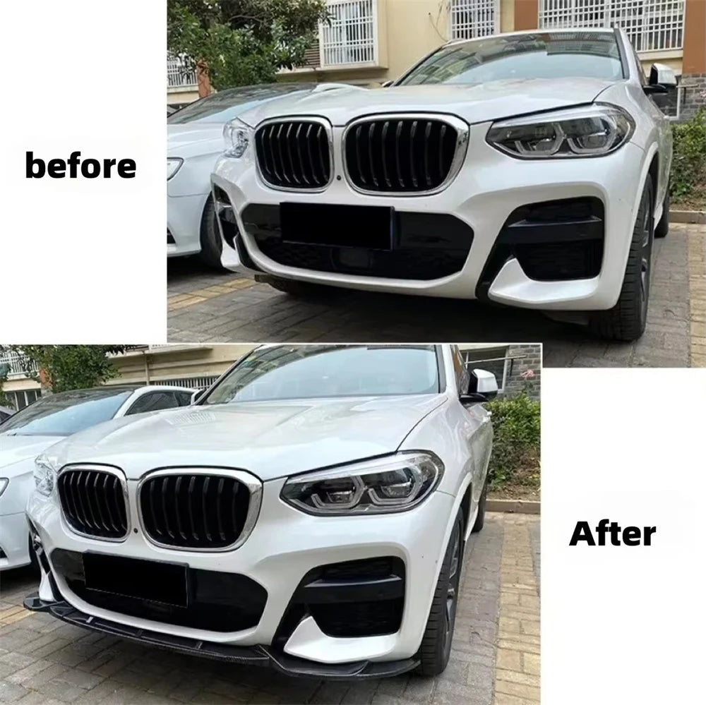Car Front Bumper Lip Spoiler Splitter Surround Molding Cover Trim For BMW X3 G01 X4 G02 M40i M40d M-Pack M-Sport 2017-2021