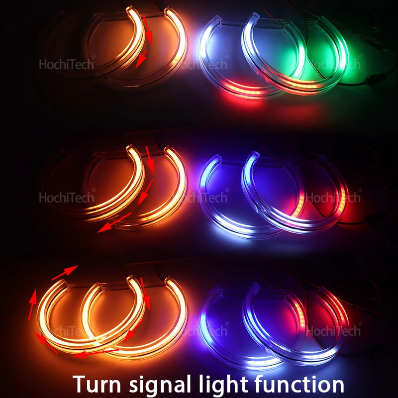 APP Dynamic Angel Eyes Rings Light DRL with Turn Signal Light for BMW 3 5 7 Series E36 E46 E39 E38 728i 740d 325i 328i 740i 730d