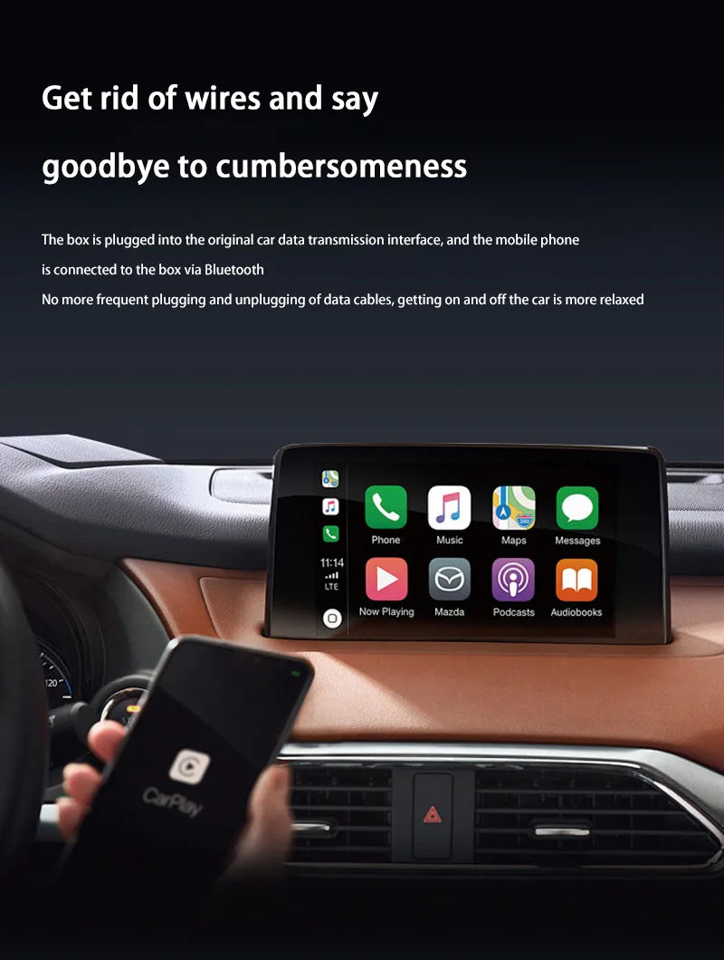 Lenovo 2 in 1 Wireless Android Auto Adapter Wireless CarPlay Dongle Car Intelligent Systems AI Smart Box For Car Wired CarPlay