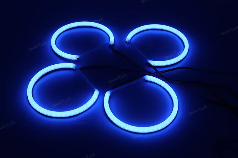 For BMW 3 5 7 Series E46 E39 E38 Colorful RGBW Cotton LED Angel Eyes Revolving Dynamic Light Sequential Flowing with Turn Signal