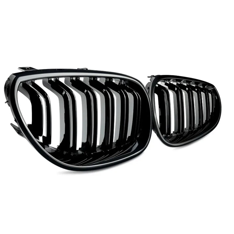 Double-Slat Kidney Grilles, Gloss Black, for BMW 5 Series E60 / E61 (2003-2010)