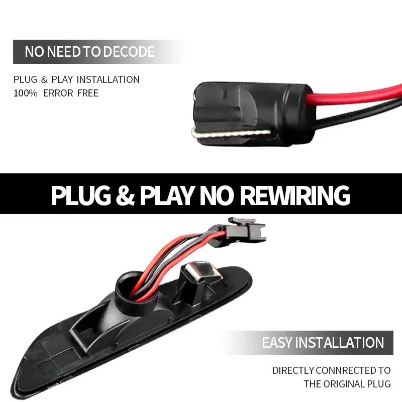 Sequential Flashing LED Turn Signal Side Marker Light For BMW E60 E61 E90 E91 E87 E81 E83 E84 E88 E92 E93 E82 E46 1 3 5 series