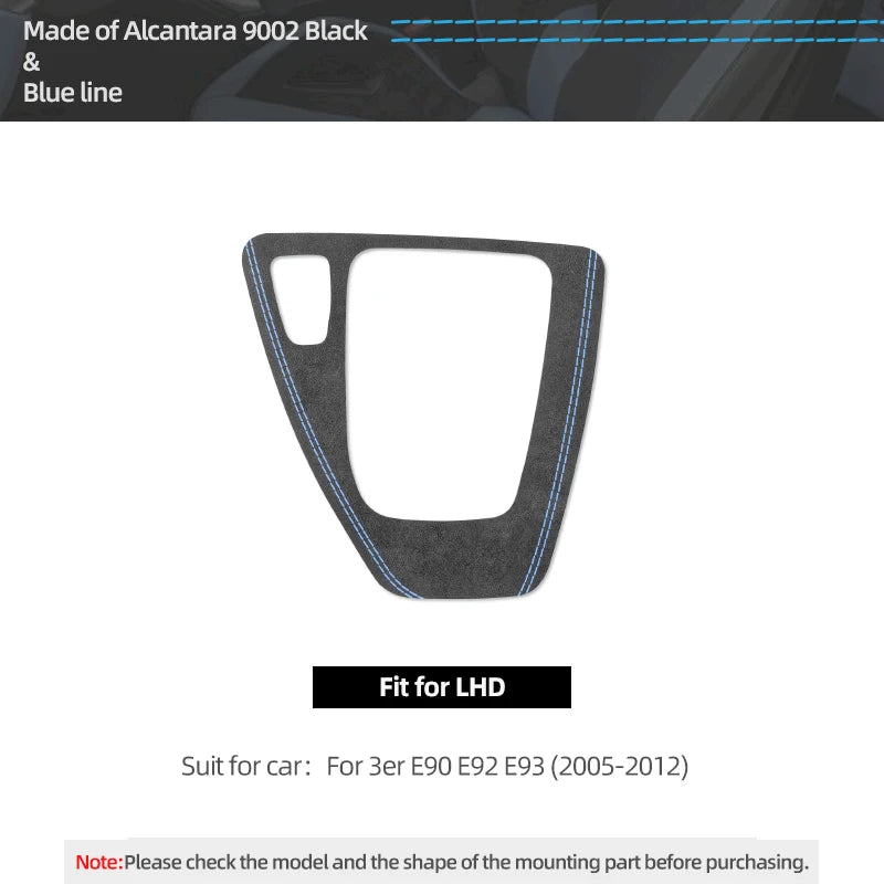 For BMW Series 3 E90 E92 E93 2005-2012 Car Interior Gear Shifter Panel Trims Stickers Made of Alcantara Performance Accessories