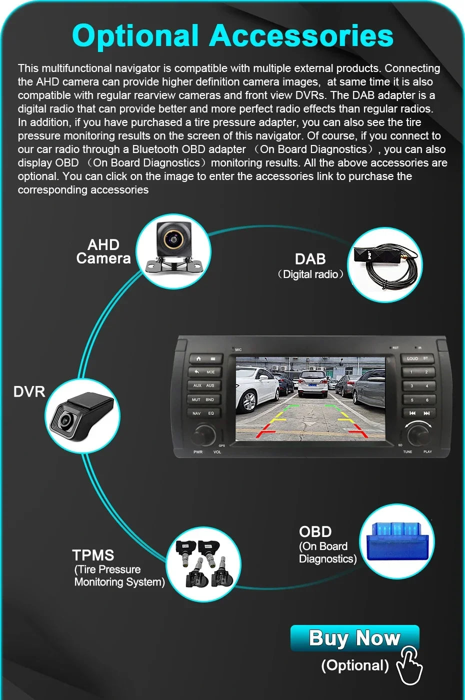 Carplay Android 15 Auto Car Radio Multimedia 7'' Screen For BMW 5 Series E39 X5 E53 M5 1995-2007 2 din autoradio Stereo 4G LTE