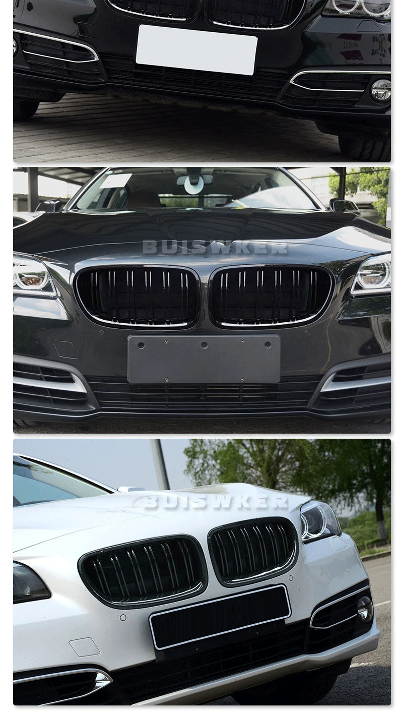 Car Gloss Black Kidney Grill Dual Slats Racing Grill For BMW 5 Series F10 F11 F18 520d 530d 540i 2010-2017 Replacement Part