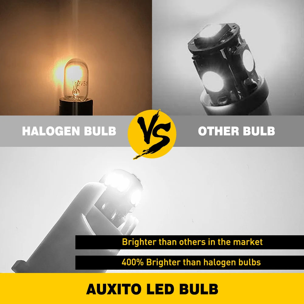 AUXITO 10/8/6/4/2Pcs Canbus 194 501 T10 W5W LED Bulb No Error 5W5 SMD 4014 Chip Car Interior Lamp Instrument Lights Pure White