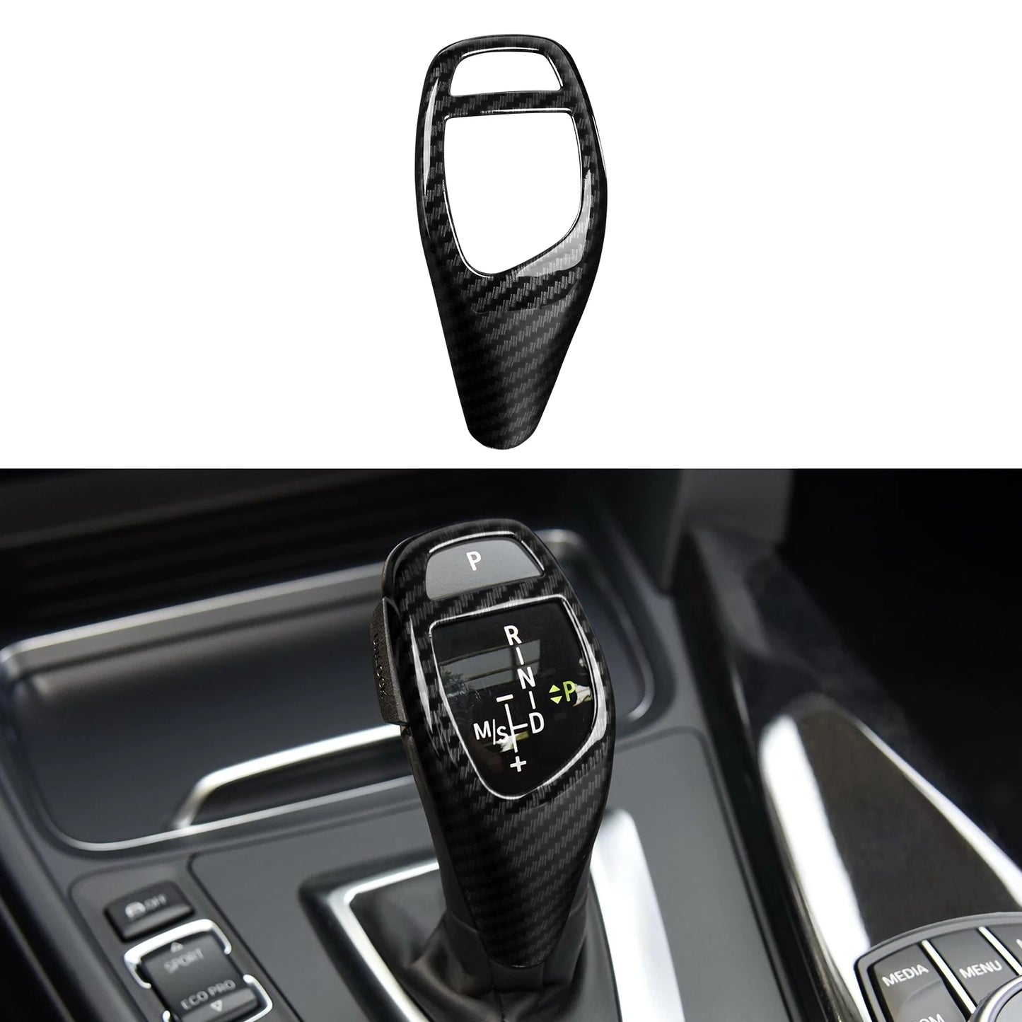 Car Center Console Dashboard Gear Shifter Panel For BMW F30 F31 F34 3GT F32 F33 F36 Trim Accessories, Carbon Fiber ABS Sticker