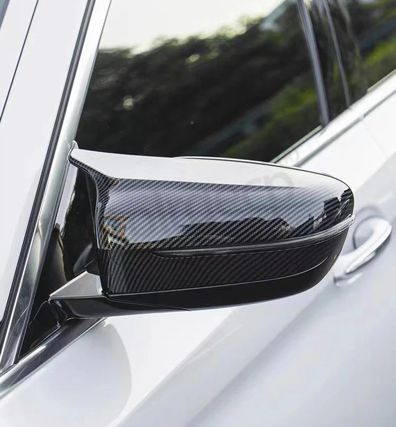 2Pcs Car Bright Black Side Rear View Mirror Cover Replacement For BMW 3 4 5 7 Series G20 G22 G30 G31 G38 G11 G12 2016 - 2022