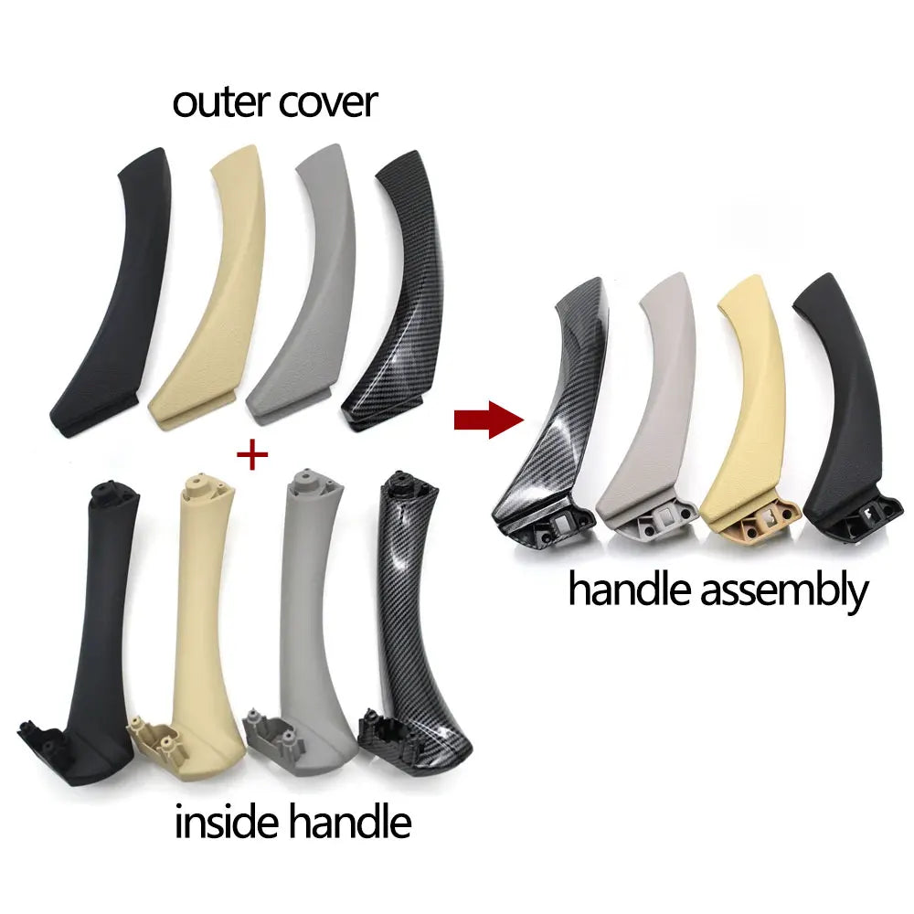 Left Right Interior Door Pull Handle with Cover Trim For BMW 3 Series E90 E91 E92 316 318 320 325 328i