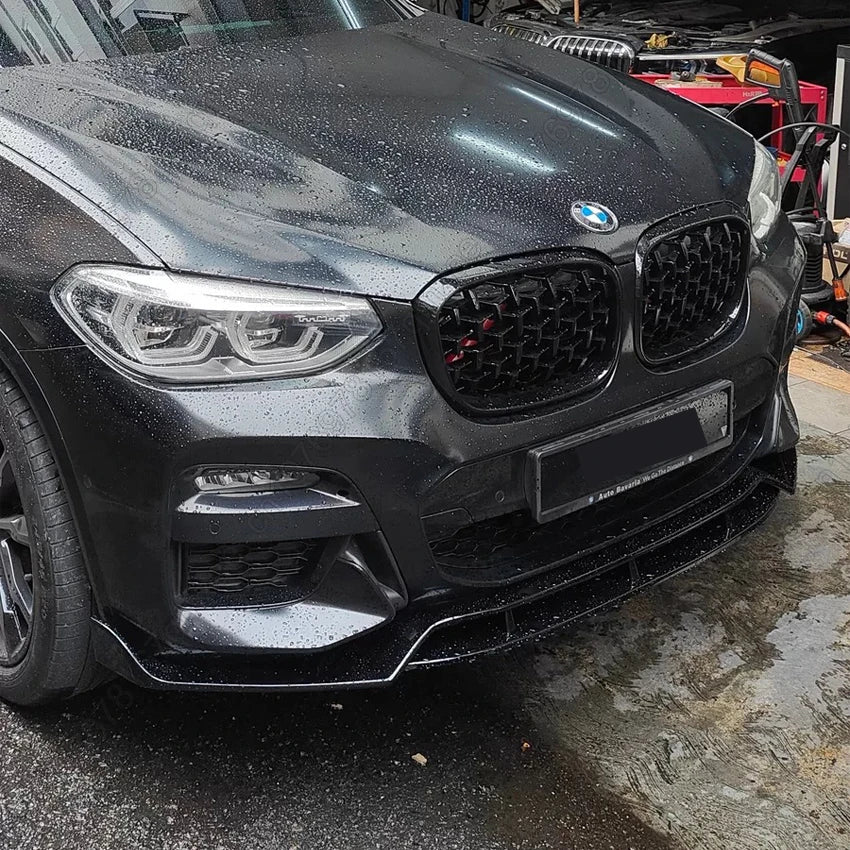 4Pcs Car Front Bumper Splitter Lip Diffuser Spoiler Black For BMW X3 G01 & X4 G02 M40i M40d M-Pack M-Sport 2017-2021 Guard Cover