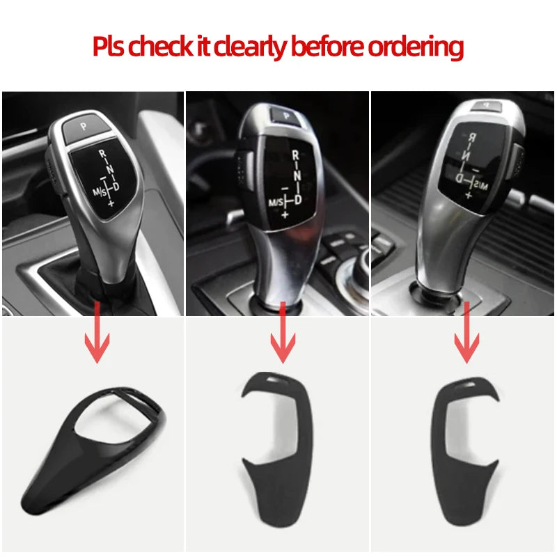 Carbon Fiber ABS For BMW F30 F20 F10 F31 F32 F36 F34 F22 X3 F25 X5 F15 Series 1 3 4 5 Car Gear Shifter Knob Cover Trim Accessory