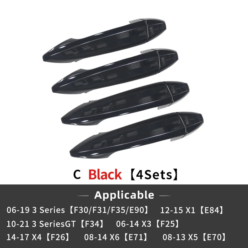 4PCS Car Door Handle Cover Trim Exterior Decoration For BMW G20 G30 G32 X1 F48 X2 F39 X3 G01 X4 G02 X5 F15 G05 G06 5 Series LHD
