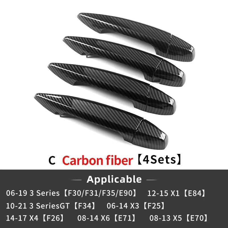 4PCS Car Door Handle Cover Trim Exterior Decoration For BMW G20 G30 G32 X1 F48 X2 F39 X3 G01 X4 G02 X5 F15 G05 G06 5 Series LHD