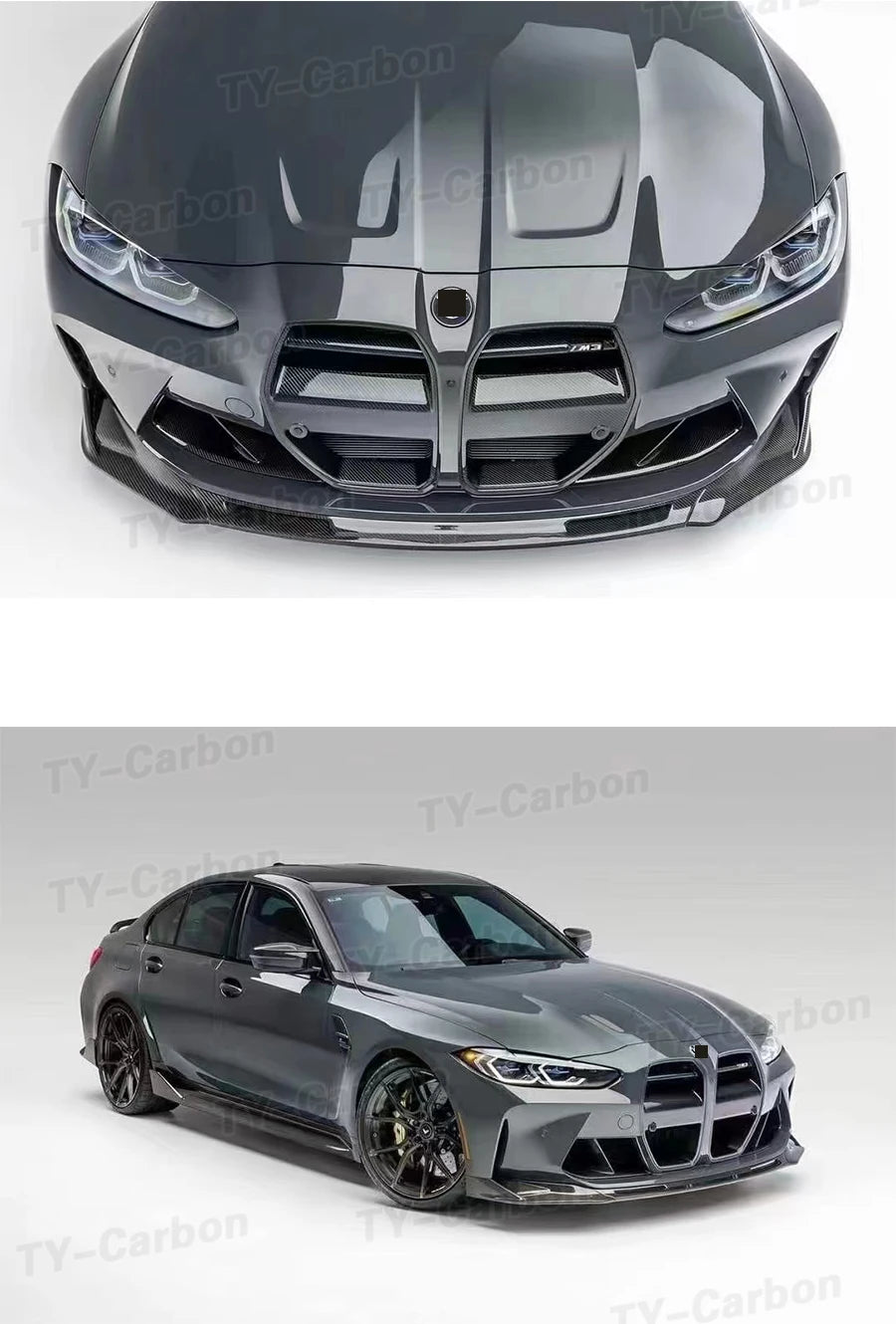 For BMW 3 Series 4 Series G80 G81 G82 G83 M3 M4 Real Carbon Fiber Front Lip  V BodyKit Bumper Splitter Car Accessories 2021-2023