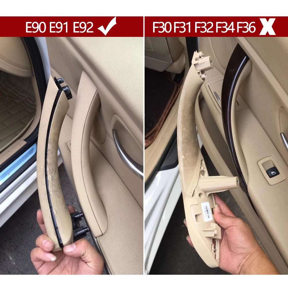 Car Passenger Left Right Side Interior Door Pull Handle with Cover Trim For BMW 3 Series E90 E91 E92 316i 318i 320i 325i 328i