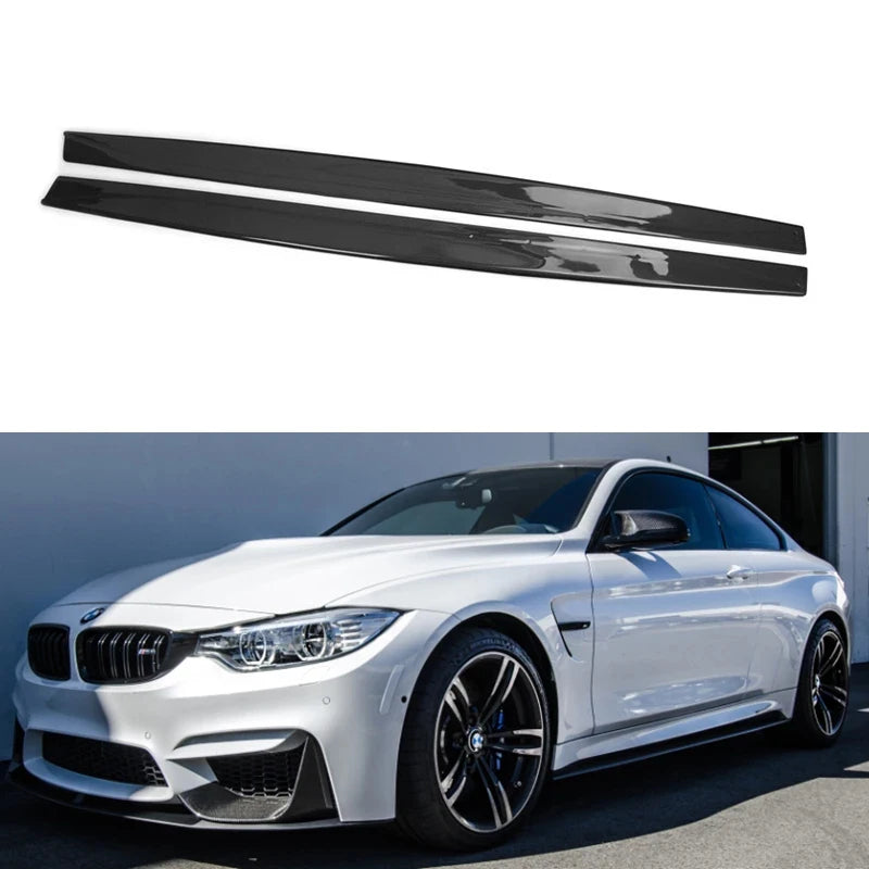 Side Skirt Extensions, Carbon Look, for BMW 4 Series F32 / F33 / F36 (2013-2020)