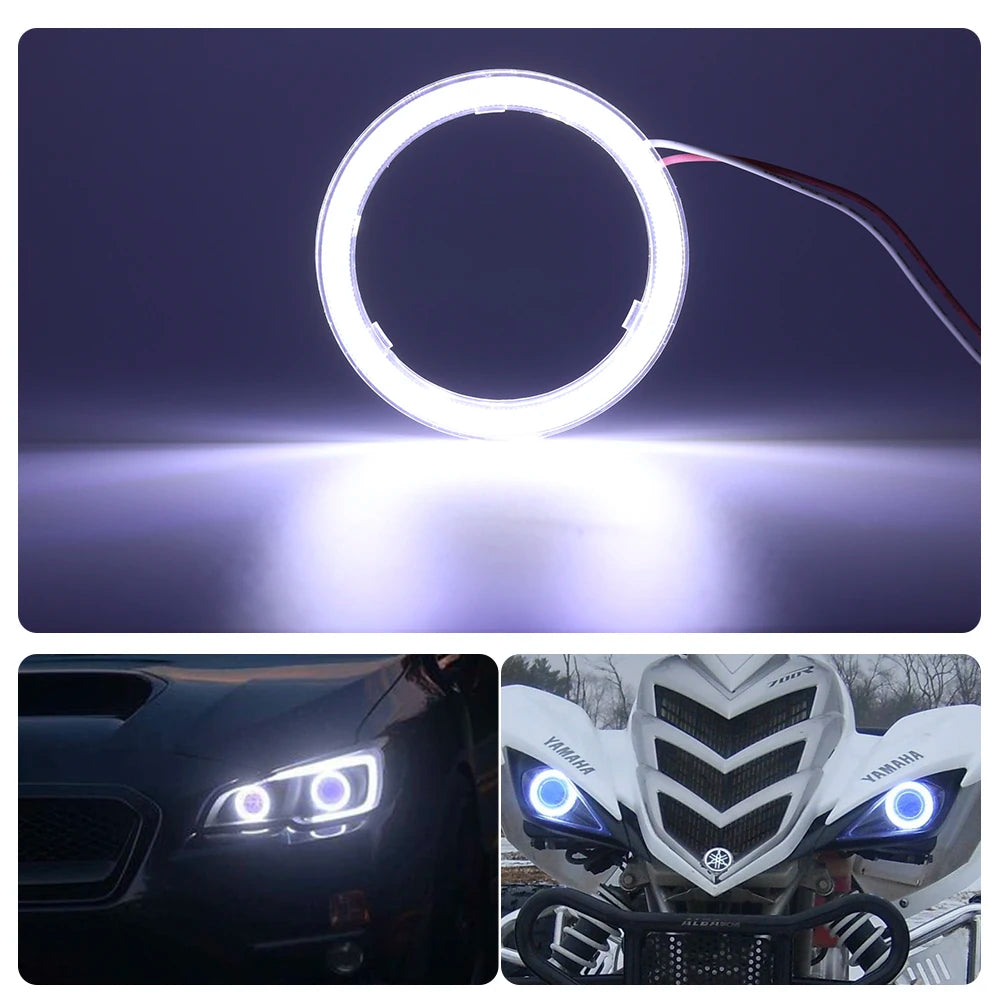 2PC 12-24V COB Led Halo Ring Angel Eyes for Car Motorcycle Circular Led Light Ring 70mm 80mm 90mm Daytime Running Headlight Buld