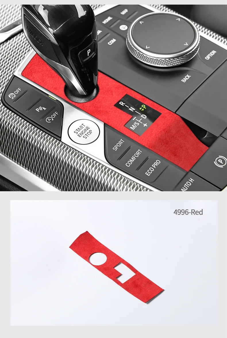 Made of Alcanrata For BMW G20 G22 G07 F44 i4 G29 X3 G01 X5 G05 G06 Gear Shifter Panel Frame Sticker Car Interior Trim Accessory