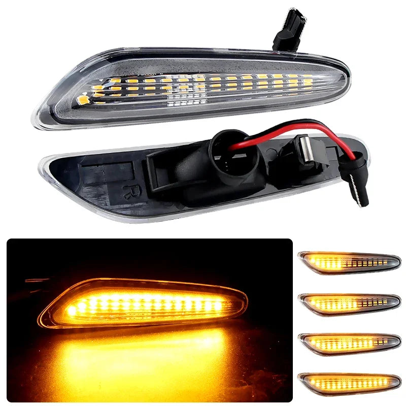 Sequential Flashing LED Turn Signal Side Marker Light For BMW E60 E61 E90 E91 E87 E81 E83 E84 E88 E92 E93 E82 E46 1 3 5 series