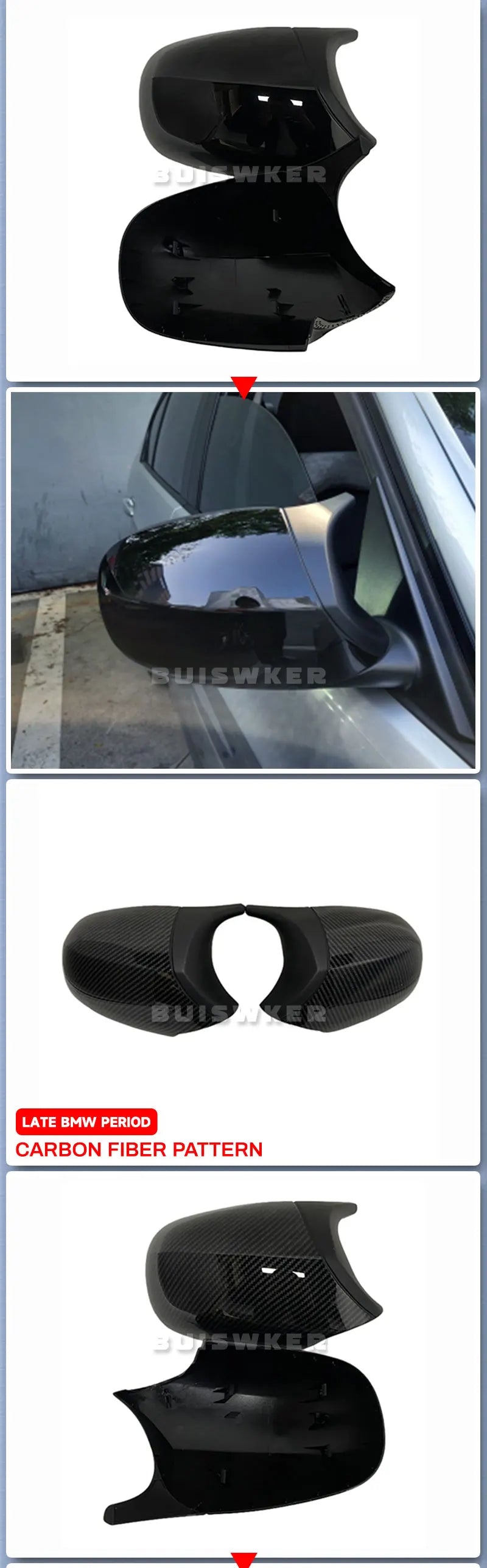 Side Rearview Mirror Cap Wing Mirror Cover Fit For BMW E90 E91 2005-2011 E92 E93 2006-2013 E81 E82 E88 E87 E88 Car Accessories