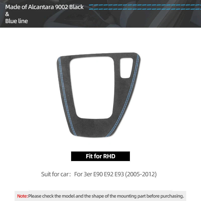 For BMW Series 3 E90 E92 E93 2005-2012 Car Interior Gear Shifter Panel Trims Stickers Made of Alcantara Performance Accessories