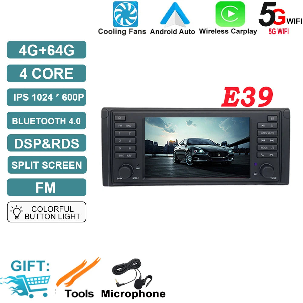 Android OS Auto Radio GPS Navigation for BMW X5 E53 5 Series E39 M5 1996-2007 DSP Car Multimedia Player Stereo WIFI Cooling Fan