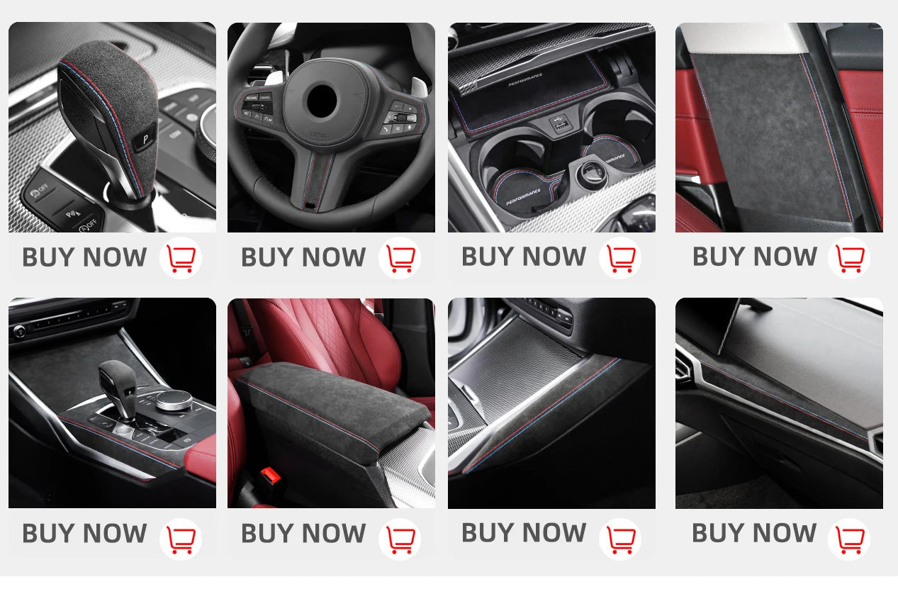 For BMW G20 G23 G28 G42 i3 Made of Alcantara Center Gear Shift Panel Trim Cover M Performance Sticker Car Interior Accessories