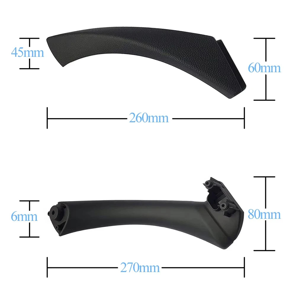 Black Left Right Inner Door Pull Handle Kit Panel Pull Cover Trim For BMW 3 Series E90 E91 E92 2004-2012 316 318 320 325 328i