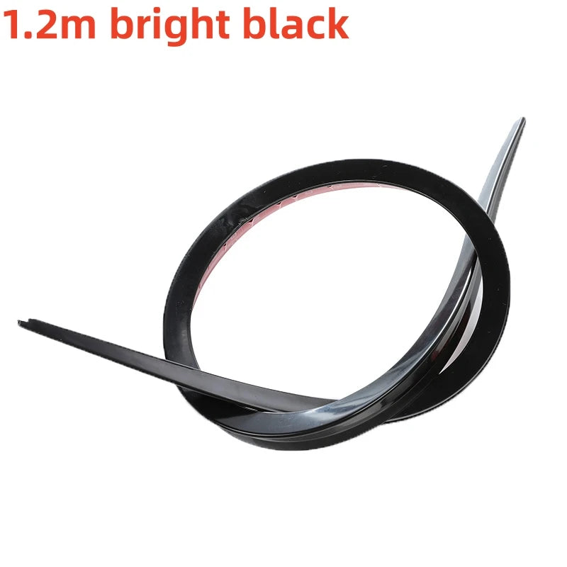 Universal Soft Car Spoiler Sticker Trim Trunk Wing 1.2/1.5m Black Bonnet Hatch Gate Lightweight Lip PU Roof Flexible New