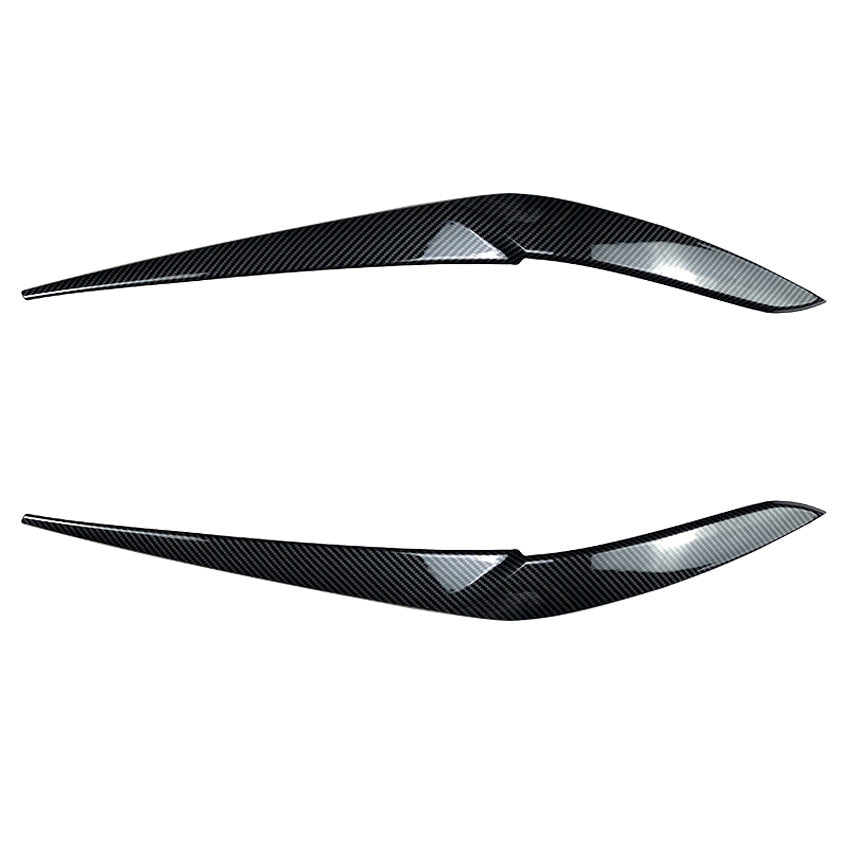 For BMW X5 G05 X6 G06 2018 2019-2021 2022 Car Front Headlight Eyelid Eyebrow Trims Carbon/Gloss Black ABS Plastic Accessories