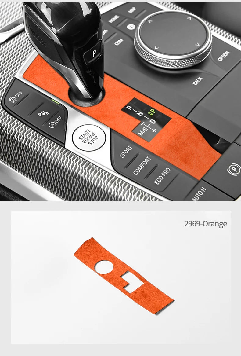 Made of Alcanrata For BMW G20 G22 G07 F44 i4 G29 X3 G01 X5 G05 G06 Gear Shifter Panel Frame Sticker Car Interior Trim Accessory