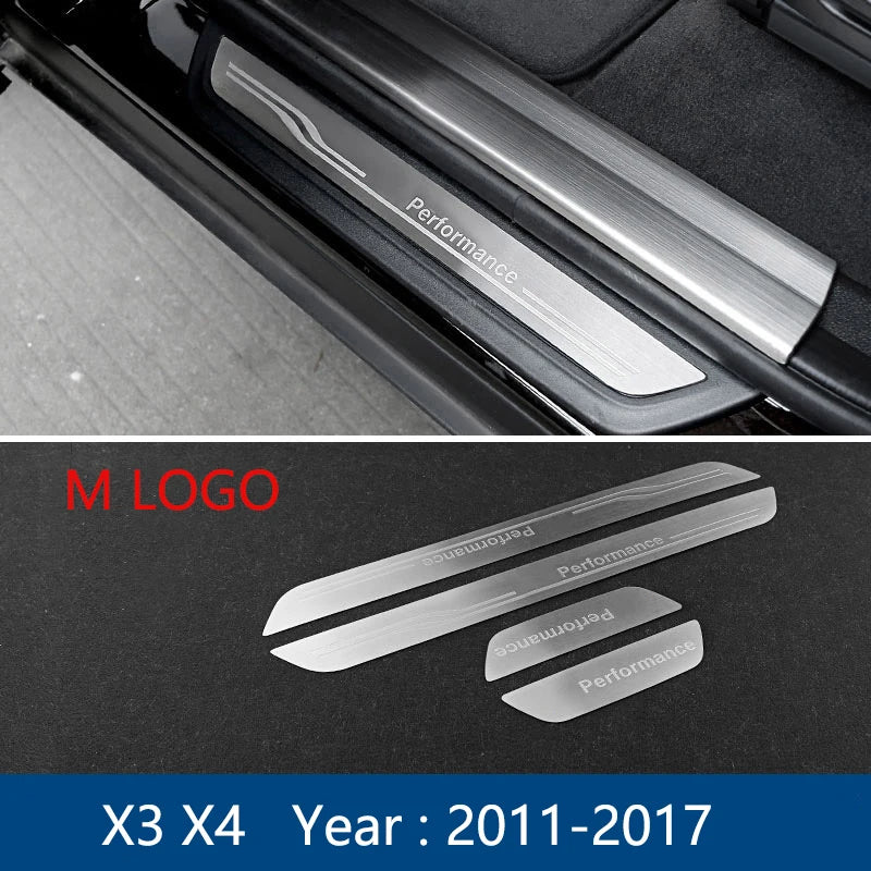 Accessories Door Sill Scuff Plate Guards Protector Sticker For BMW X1 X5 X6 E70 E71 E84 E90 F10 F15 F16 F20 F25 F26 F30 F34 F36