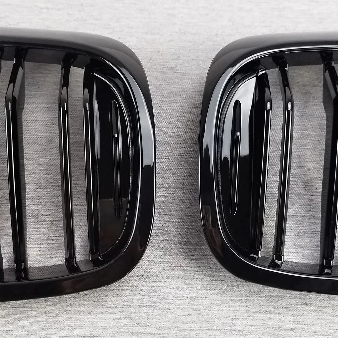 Front Bumper Grill For BMW 5 Series M5 G30 G31 520i 530i 540i ABS 2-Slat Gloss Black Front Kidney Grille
