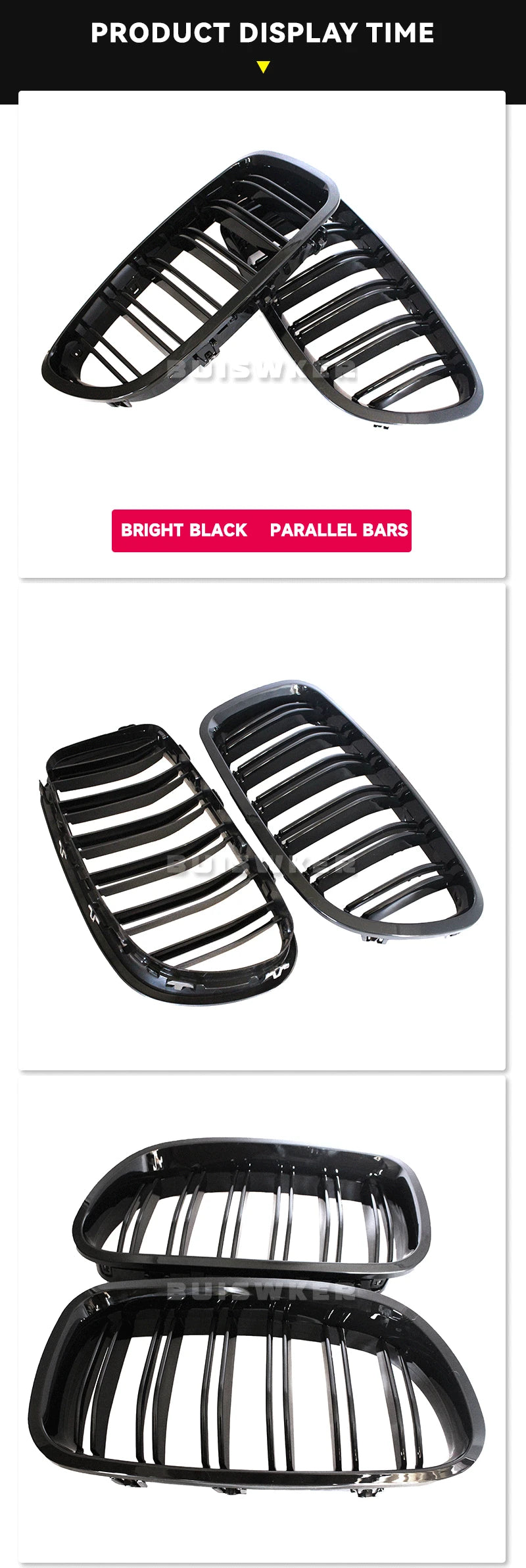 Car Gloss Black Kidney Grill Dual Slats Racing Grill For BMW 5 Series F10 F11 F18 520d 530d 540i 2010-2017 Replacement Part