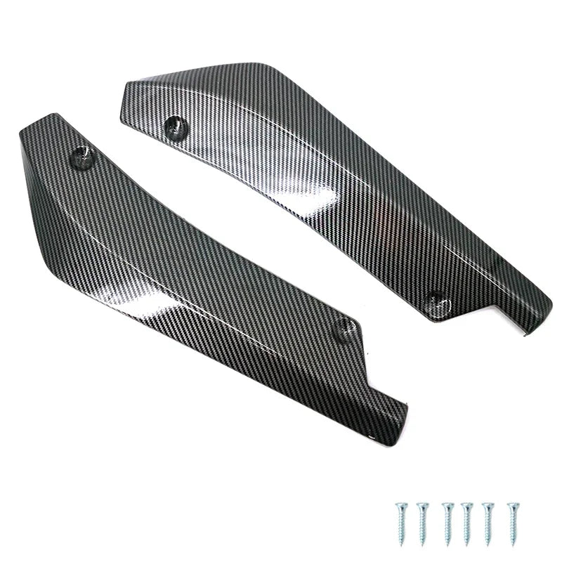 Universal Car Front Rear Bumper Strip Lip Spoiler Diffuser Splitter Scratch Protector Carbon Fiber Winglets Side Skirt Extension