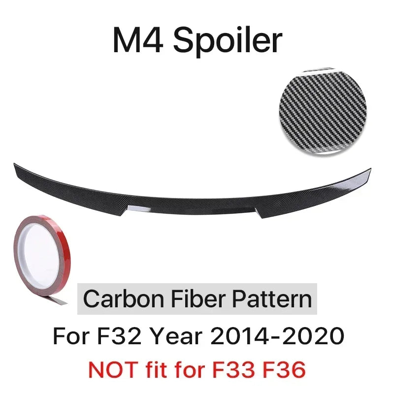 For BMW 4 Series F32 F33 F36 2014-2020 M Performance Spoiler Carbon Fiber Rear Trunk Spoiler M4 PSM Style Wing Auto Accessories