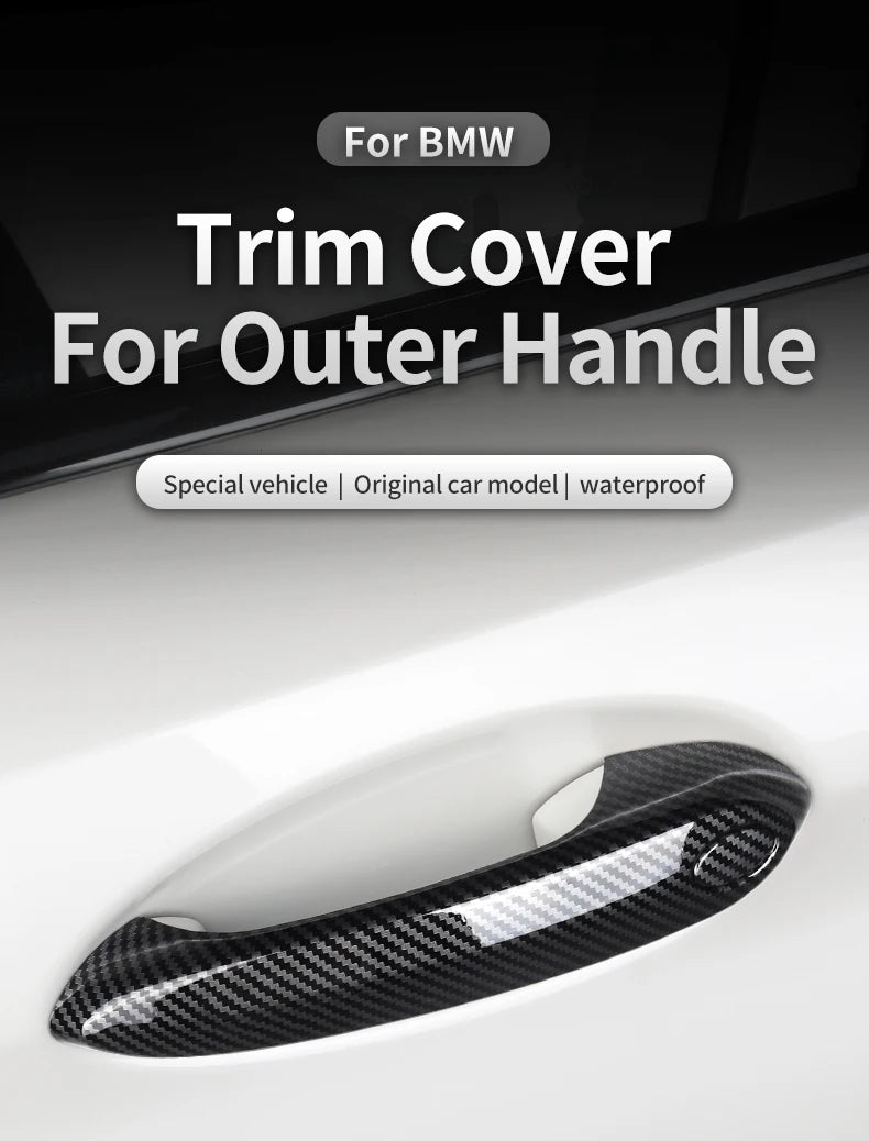 4PCS Car Door Handle Cover Trim Exterior Decoration For BMW G20 G30 G32 X1 F48 X2 F39 X3 G01 X4 G02 X5 F15 G05 G06 5 Series LHD