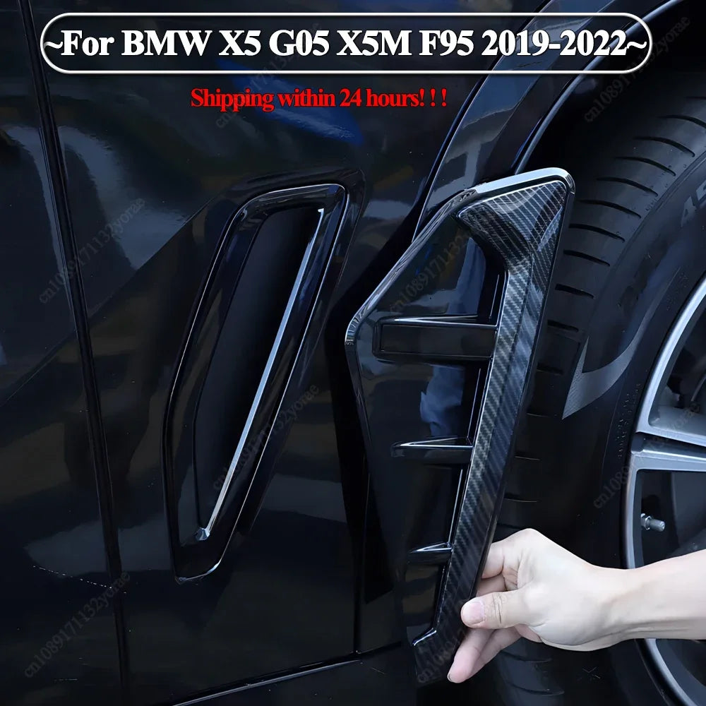 2Pcs For BMW X5 G05 X5M F95 2019-2022 Car Modified Side Spoiler Wind Knife Side Fender Vent Decoration Stickers Car-Styling