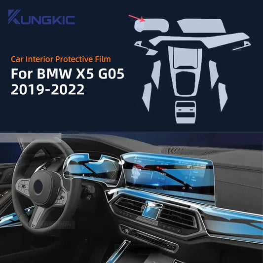 For BMW X5 G05 2019-2022 TPU Gearbox Panel Navigation Automotive Interior Screen Protective Cover Film Anti-Scratch Sticker