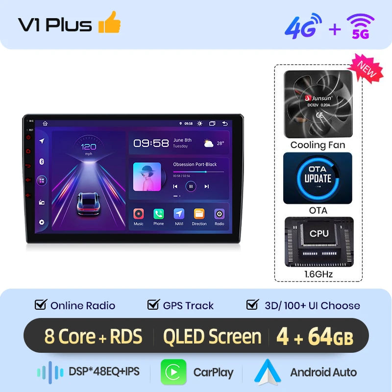 Junsun Wireless CarPlay Android Auto Car Radio For BMW M3 E46 1998-2006 GPS Multimedia 2 din Intelligent Systems Stereo