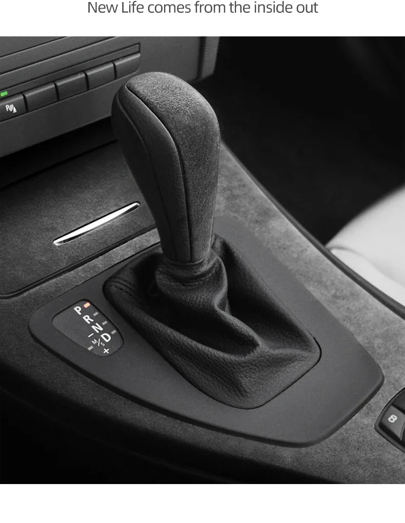 Betterhumz For BMW 3 Series E90 E92 E93 Car Interior Trim Made of Alcantara Center Console Gear Shift Panel Cover Accessories