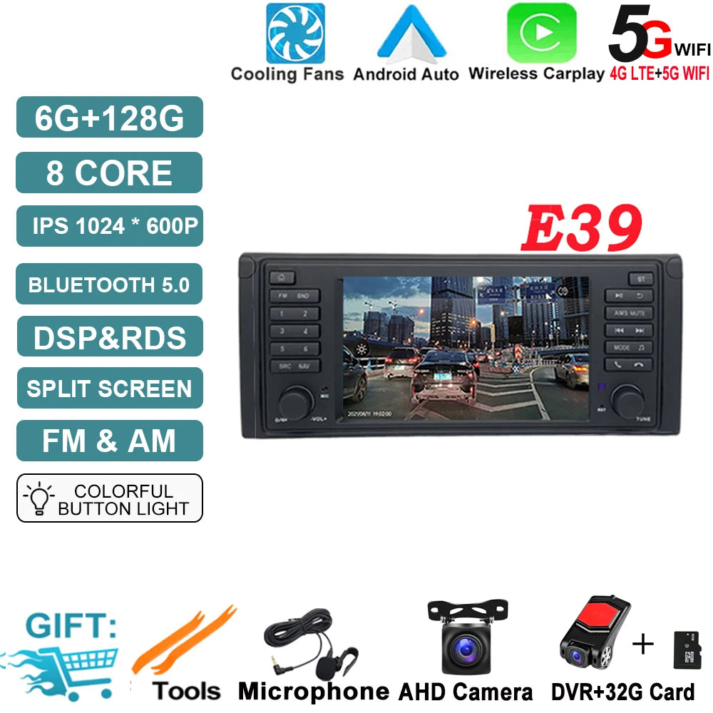 Android OS Auto Radio GPS Navigation for BMW X5 E53 5 Series E39 M5 1996-2007 DSP Car Multimedia Player Stereo WIFI Cooling Fan