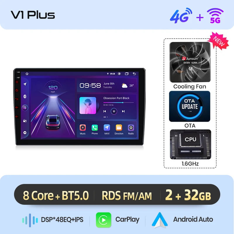 Junsun Wireless CarPlay Android Auto Car Radio For BMW M3 E46 1998-2006 GPS Multimedia 2 din Intelligent Systems Stereo