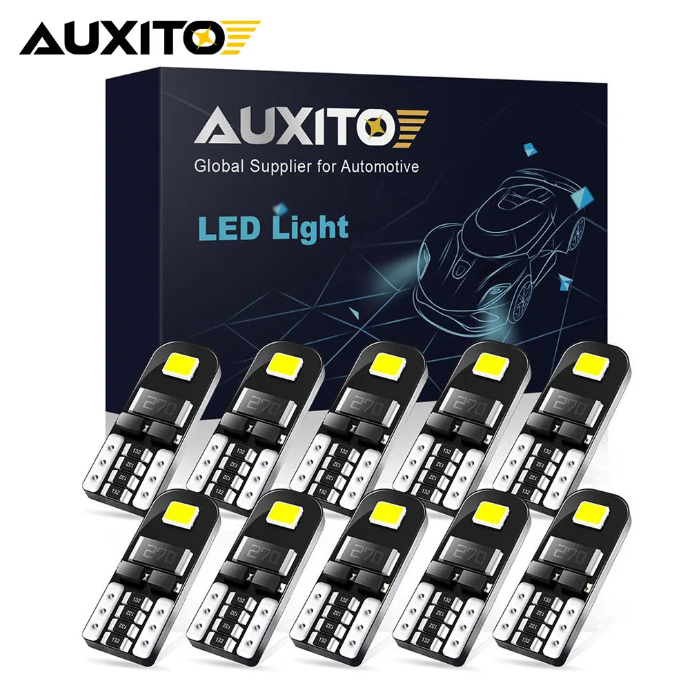 AUXITO 10Pcs W5W T10 LED Canbus No Error Bulb Car Interior Light 194 LED Signal Lamp For Mercedes-Bens Bmw Audi Ford 6000K 12V